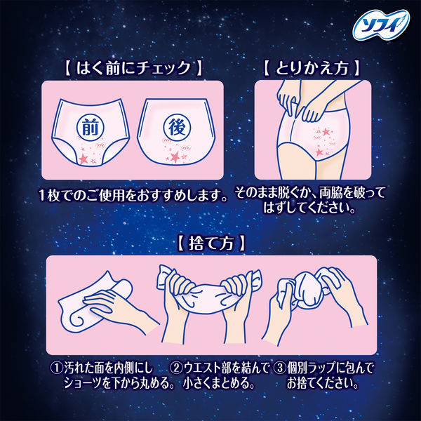Unicharm Sofy Super-Deep-Sleep Sanitary Panties-shaped Napkins S/M Size 5 Pcs (Made in Japan)