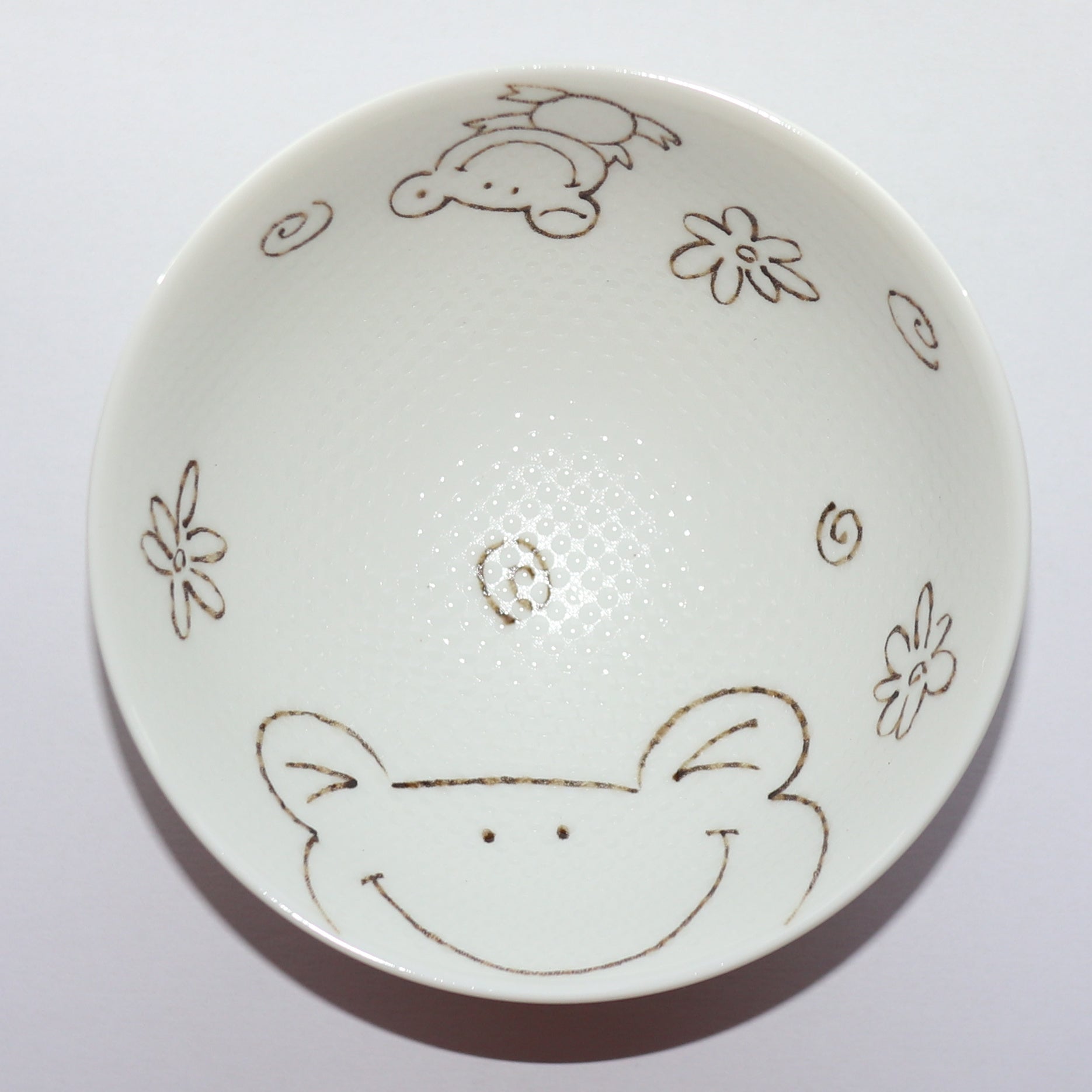 Bowl Smile Animal Frog Kids Rice Bowl 11cm Mino Ware Made in Japan