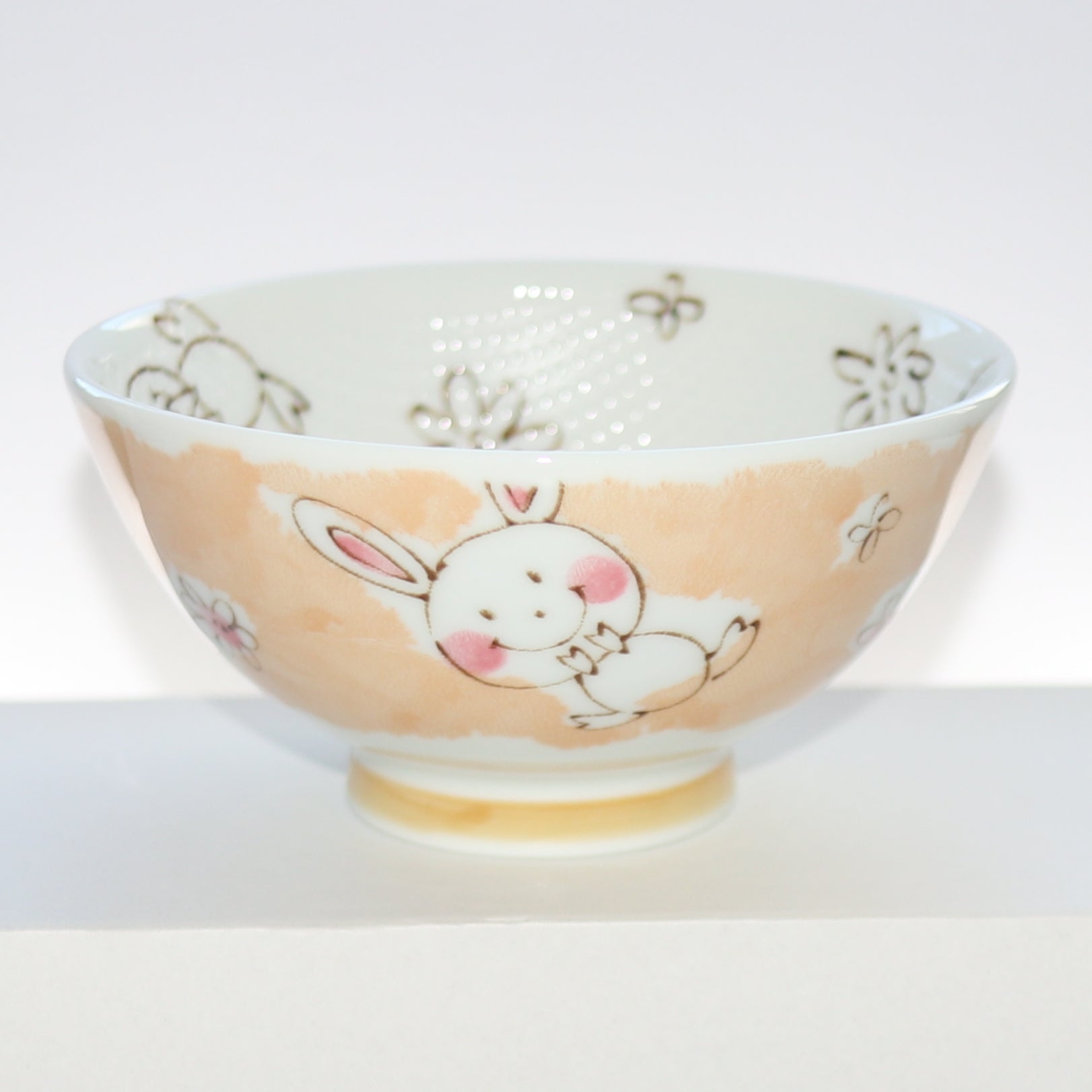 Bowl Smile Animal Rabbit Kids Rice Bowl 11cm Mino Ware Made in Japan