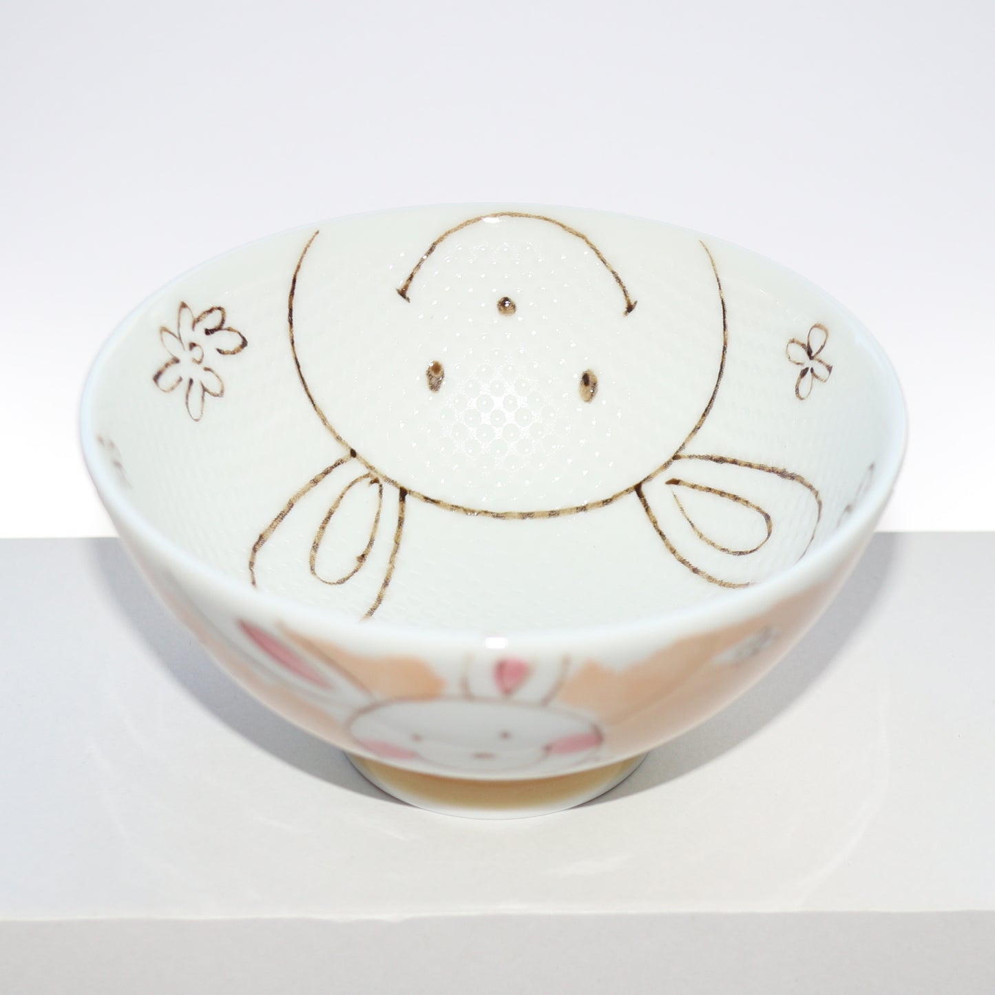 Bowl Smile Animal Rabbit Kids Rice Bowl 11cm Mino Ware Made in Japan