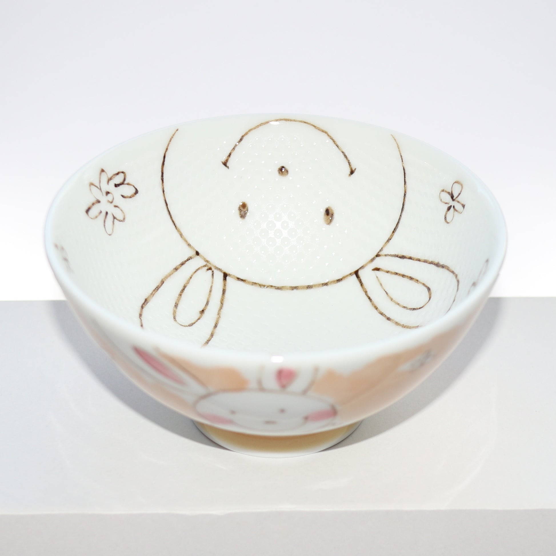 Bowl Smile Animal Rabbit Kids Rice Bowl 11cm Mino Ware Made in Japan