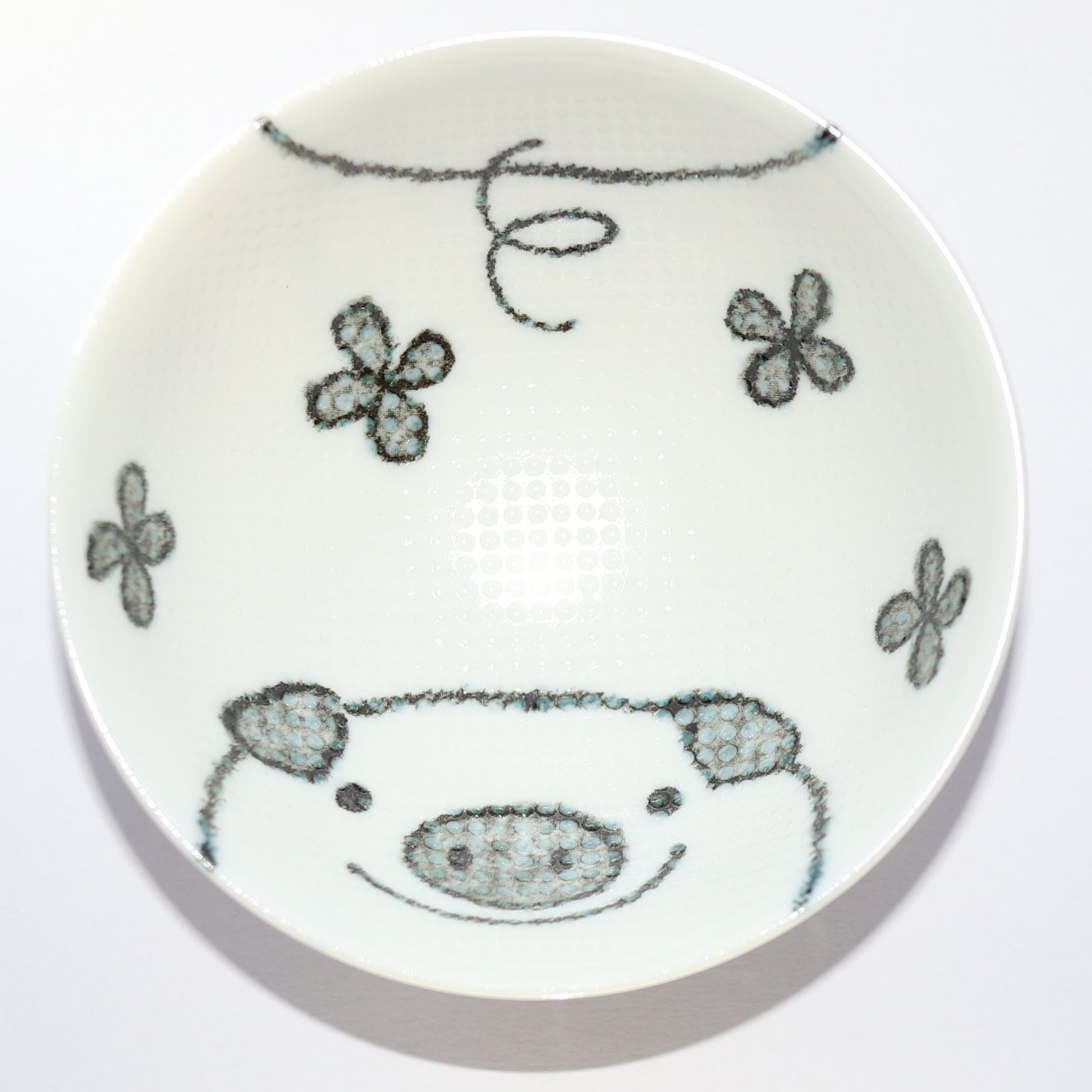 Bowl Smile Animal Piggy Kids Rice Bowl 11cm Mino Ware Made in Japan