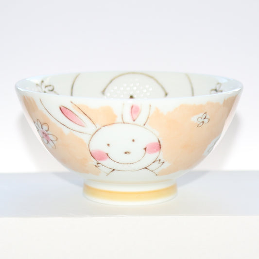 Bowl Smile Animal Rabbit Kids Rice Bowl 11cm Mino Ware Made in Japan