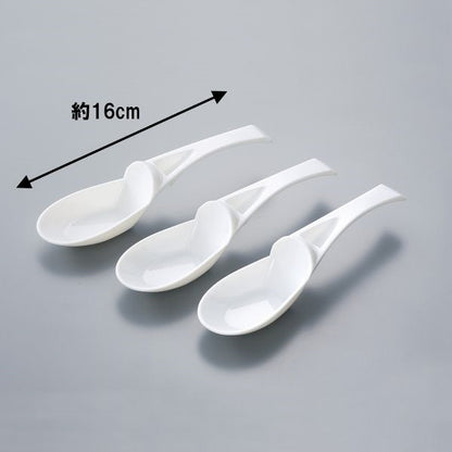 Slip Free Ramen Spoon 3 Pcs Clear White (Made in China)