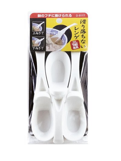 Slip Free Ramen Spoon 3 Pcs Clear White (Made in China)