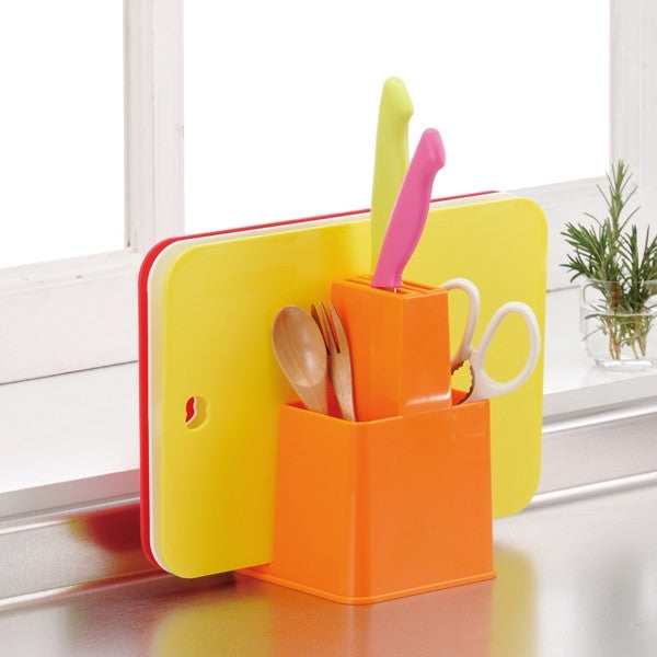 Kitchen Cutting Board & Knife Stand (GREEN) (Made in Japan)