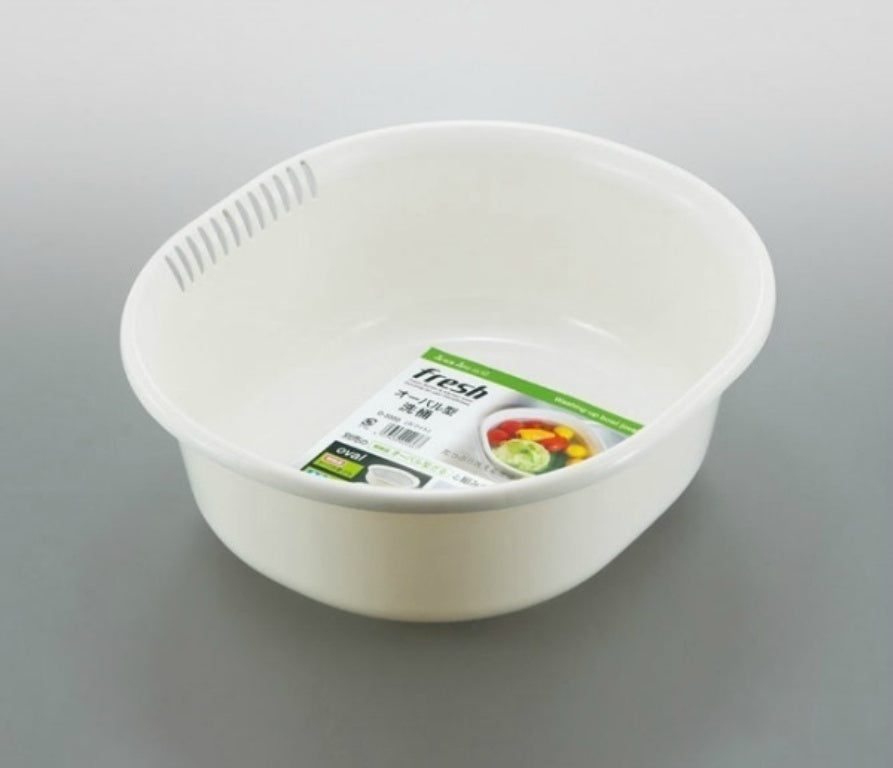 橢圓形洗菜盆 5.3 L W328 X D292 X H116mm (日本製)