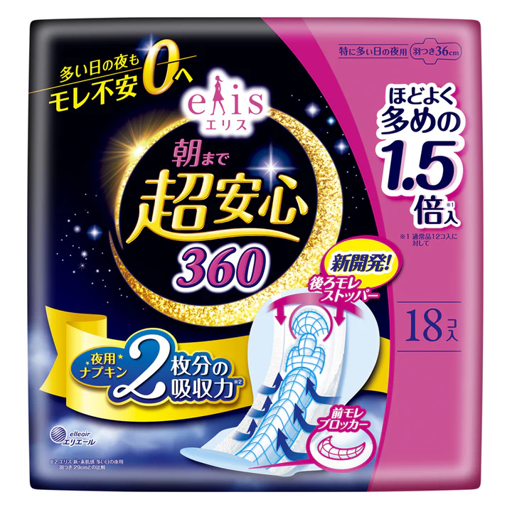 Ellis morning Safety 360 ( Very heavy day Night ) With wings 18 Pcs bulk pack(Made in Japan)