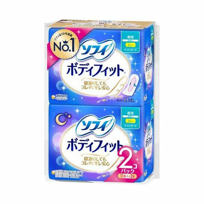 Unicharm Sofy Body Fit Night Guard 26cm No wing 11pcs x 2 Packs (Made in Japan)