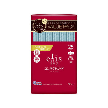 Daio Paper elis Compact Guard Ultra-Thin Pads with Wings 25cm 38pcs (Made in Japan)
