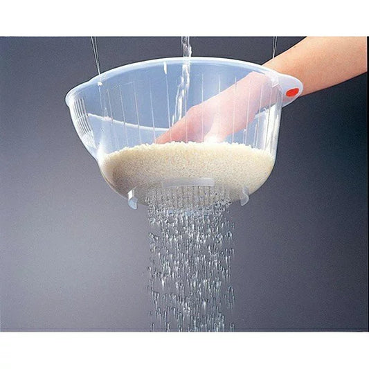 Inomata Speed Bowl 23 Rice & Vegetable Washing Bowl, Clear (Made in Japan)