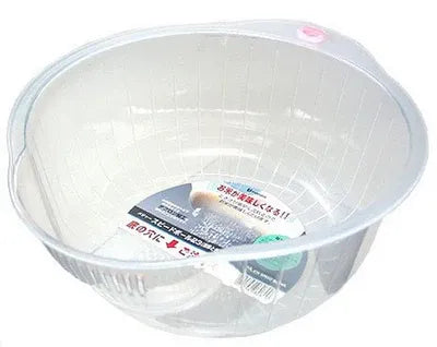 Inomata Speed Bowl 23 Rice & Vegetable Washing Bowl, Clear (Made in Japan)