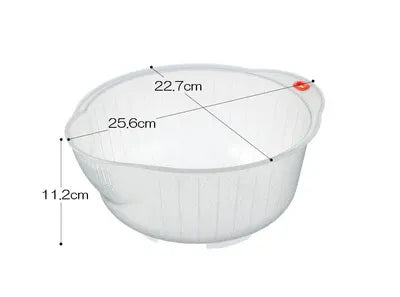 Inomata Speed Bowl 23 Rice & Vegetable Washing Bowl, Clear (Made in Japan)