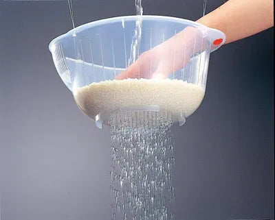 Inomata Speed Bowl 23 Rice & Vegetable Washing Bowl, Clear (Made in Japan)