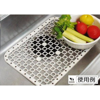 Sink Draining Rack Nagashi Sunoko (White) 39.5×29.5×0.8cm (Made in Japan)