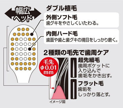 EBiSU Premium Care Toothbrush 6-Row Regular (No.60, Extra Soft) 1pc (Made in Japan)