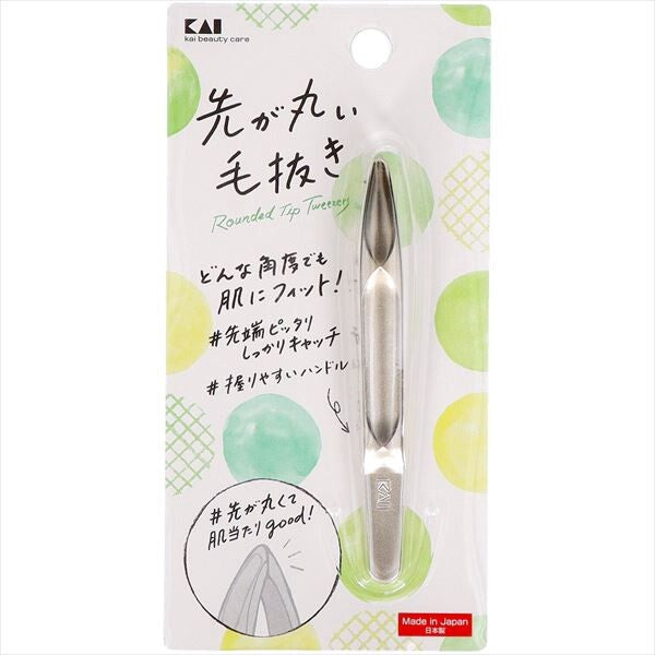 貝印KQ3211 圓頭拔毛夾（銀色）化妝工具