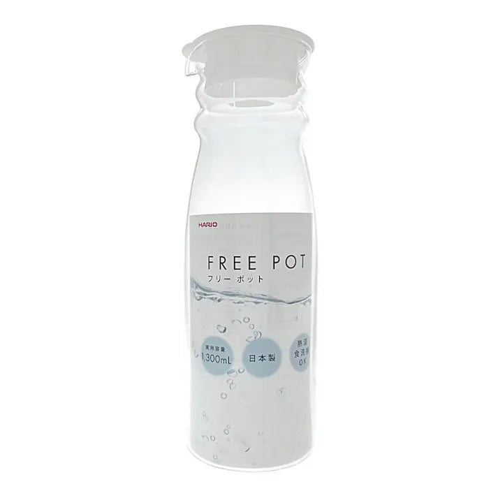 HARIO Wide-Mouth Refrigerator Water Pot 1.3L (Heat-Resistant Glass) (Made in Japan)