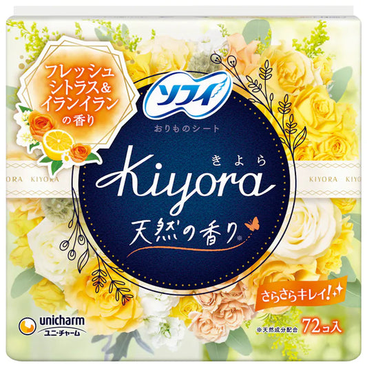 Unicharm Sofy Kiyora Fresh Citrus & Ylang-Ylang Panty Liners 72 pcs (Made in Japan)