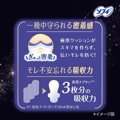 Sofy Super Deep Sleep Premium Extra-Thick 360 Overnight Sanitary Pads with Wings 36cm 12 Pads (Made in Japan)